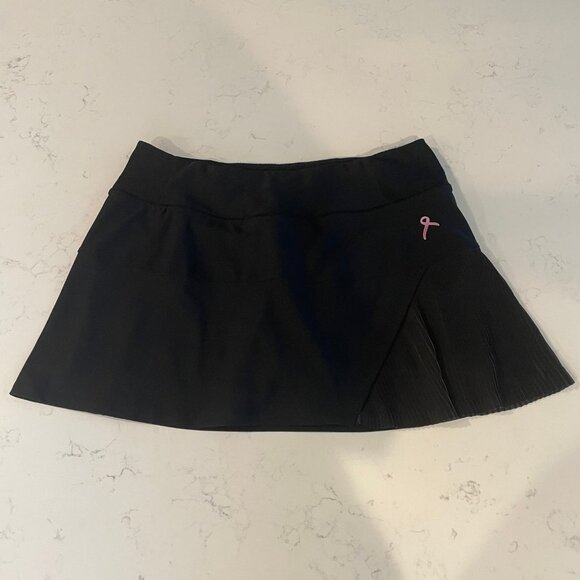 Running Room Athletic Poly Blend Running Skirt/Skort w Side Pleating Black Sz M - Picture 9 of 9